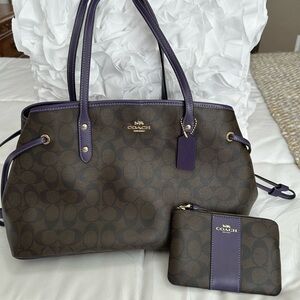 Coach Brown and Purple Women's Bag Set